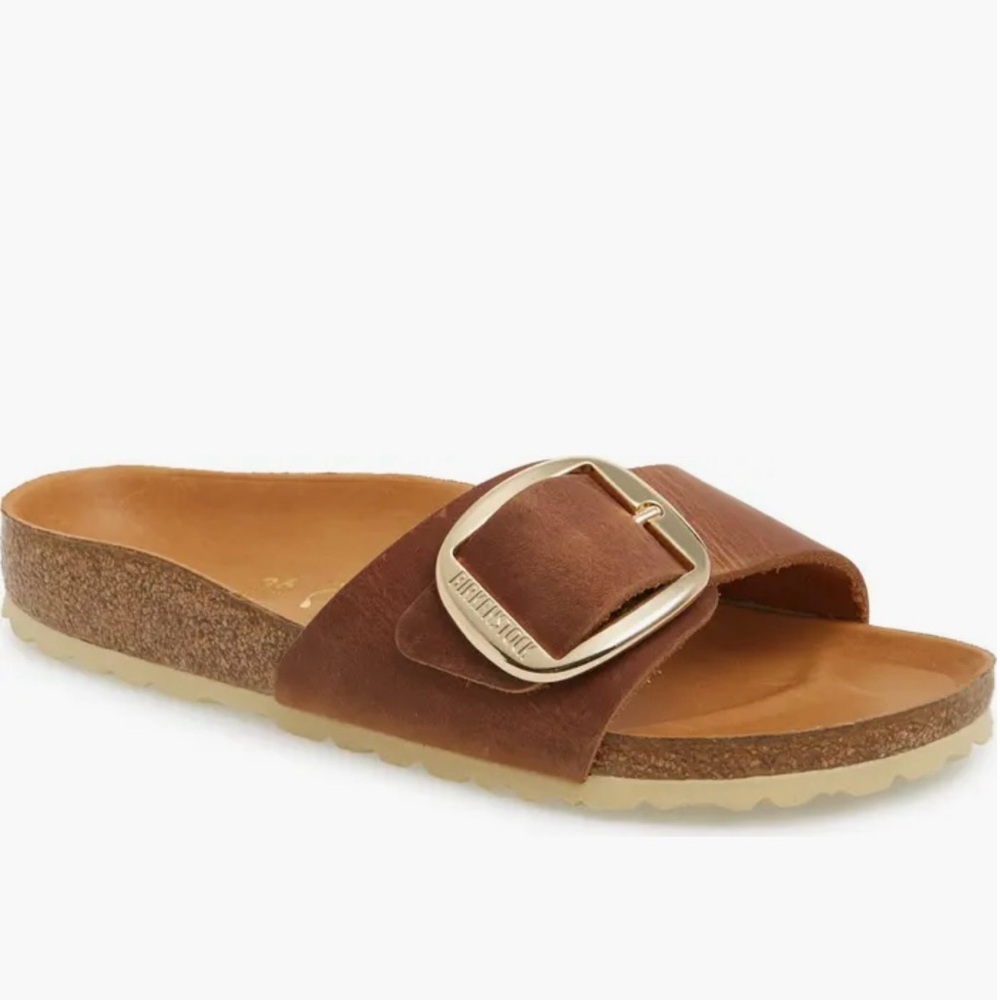 Birkenstock Madrid Big Buckle Women's Sandals in Cognac leather